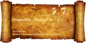 Hegedűs Teobald névjegykártya